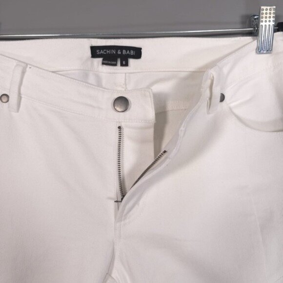 SACHIN & BABI Women’s White Jeans Red Ankle Mesh Detail 515P17-521 Size 6‎ - Picture 10 of 14